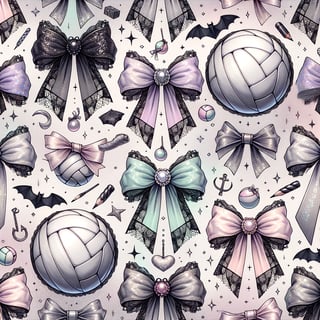 Pastel Goth Volleyball Pattern