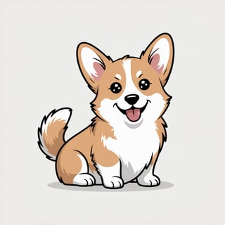 Lively Corgi in Minimalist Style
