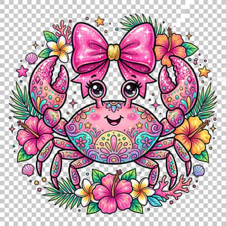 Vibrant Pink Crab Illustration