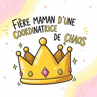 Kawaii Golden Crown with Playful Text