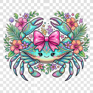 Vibrant Blue Crab Fantasy Illustration