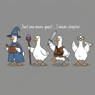 Whimsical Fantasy Reader Geese