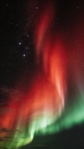 Ultra-Realistic Red Aurora Skyscape