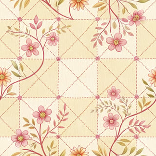 Cream and Yellow Checkerboard Pattern