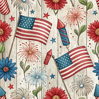 4th of July Hand-Drawn Pattern