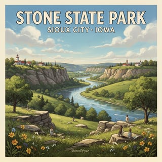 Stone State Park Scenic Travel Poster