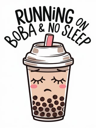 Tired Boba Cup Design