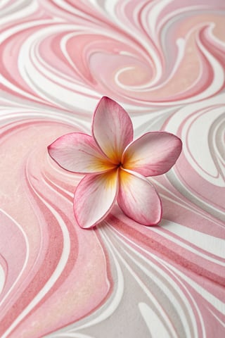 Pink Plumeria Flower on Pastel Background