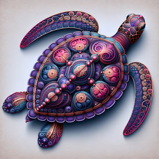 Intricate Ornate Sea Turtle Illustration