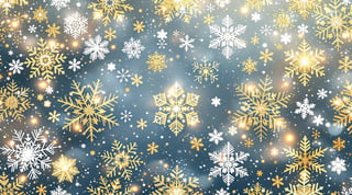 Seamless Winter Gold Snowflake Design
