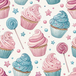 Pastel Frosted Cupcakes and Lollipops