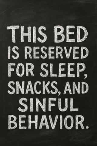 Chalkboard Quote on Sleep and Snacks