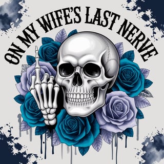 Vibrant Skull Art with Roses