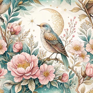 Elegant Ink and Watercolor Bird Art