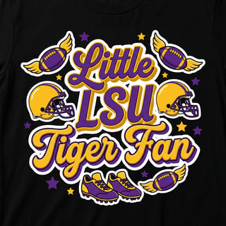 Little LSU Tiger Fan T-Shirt Design