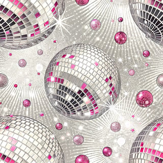 Silver Disco Ball with Pink Accents