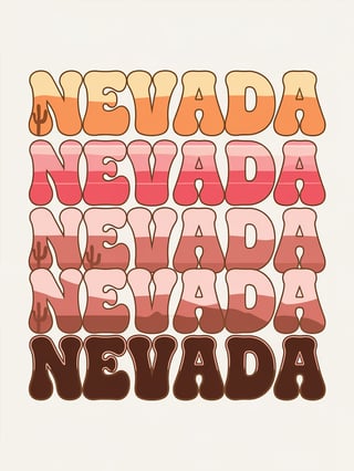 Nevada Retro Bubble Letters