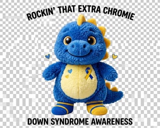 Plush Dinosaur for Down Syndrome Awareness