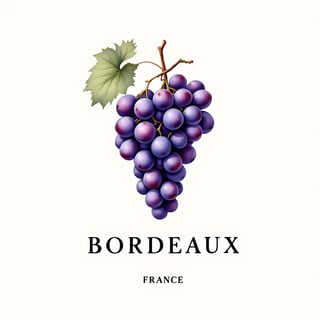 Minimalist Bordeaux Grapes Illustration