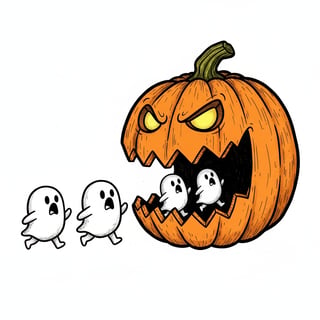 Halloween Pac-Man Pumpkin Design