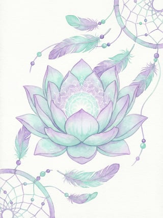 Serene Lotus Flower Watercolor