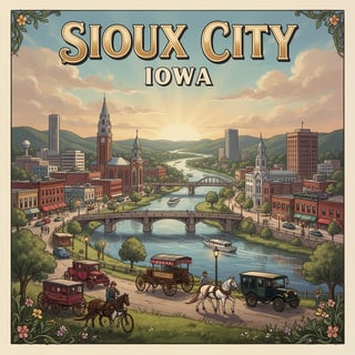 Vibrant Sioux City Travel Poster