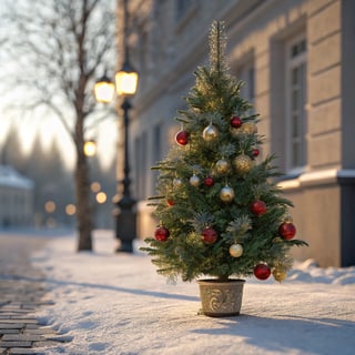 Realistic Christmas Tree in Daylight