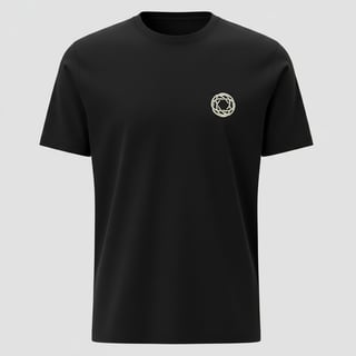 Camiseta negra con logo blanco elegante