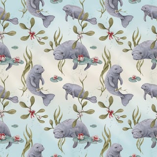 Manatee Holiday Seamless Tumbler Wrap