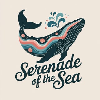 Whale Silhouette with Ocean Waves
