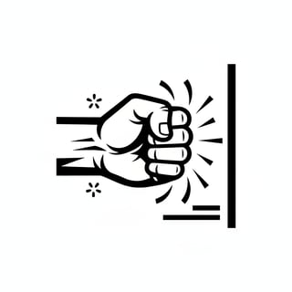 Black Graphic of Knocking Fist