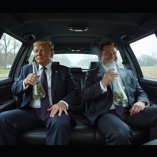 Trump and Musk Hotboxing Limo