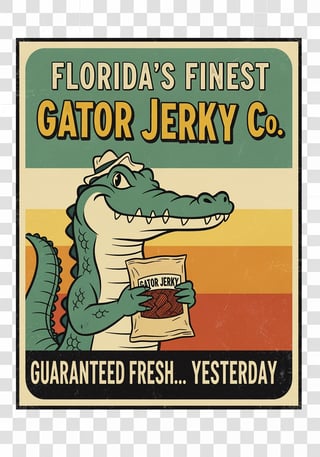 Retro Florida Gator Jerky Shirt Design