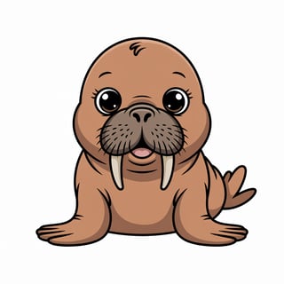 Cute Animated Baby Walrus Art
