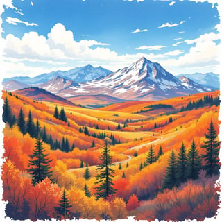 Ink and Watercolor New Hampshire Poster