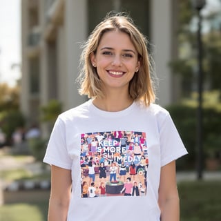 Young Woman in White T-Shirt Outdoors