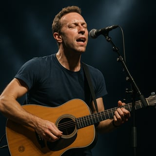 Chris Martin Singing on Stage