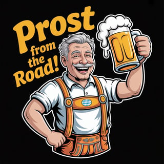 Cheerful Oktoberfest RV Traveler Cartoon