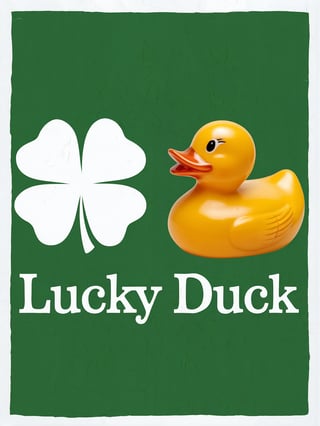 Lucky Duck Symbols on White Background