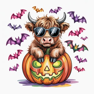 Cute Highland Cow with Sunglasses