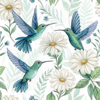 Vibrant Hummingbird Pattern