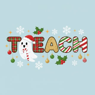 Festive Christmas TEACH Graphic