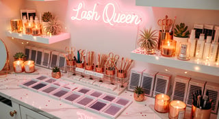 Beauty Room Lash Supplies Display