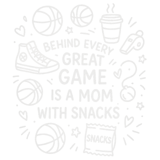 Basketball Mom White Line Art Tee
