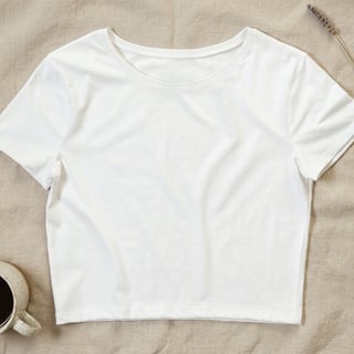 White Women's Crop Tee Flatlay