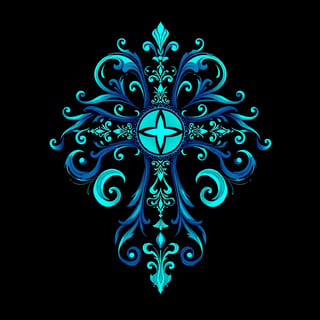 Symmetrical Fantasy Cross Illustration