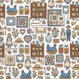 Cozy Folk Americana Wallpaper