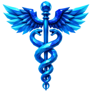 3D Low Poly Caduceus Emblem