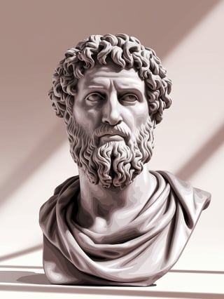 Democritus Marble Bust Vector Image