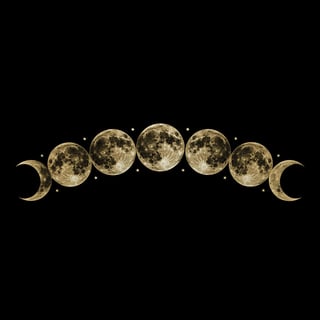 Vintage Gold Moon Phases Engraving
